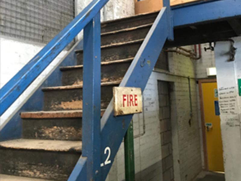 HFS Steel work showing a stair well replacement project from start to finish