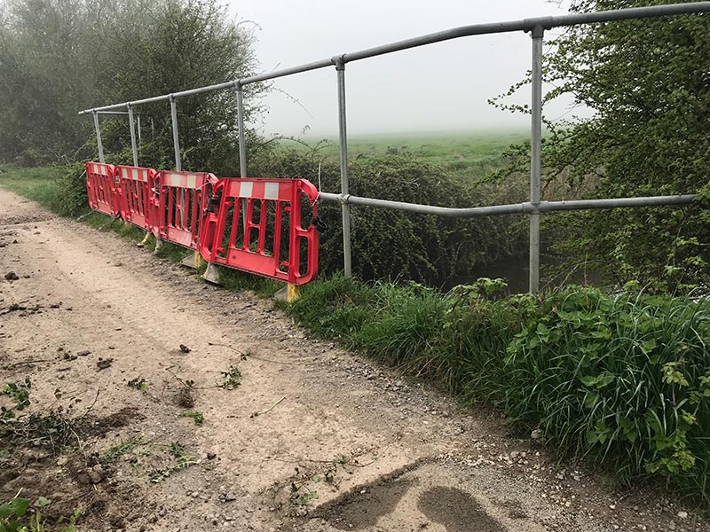 HFS carrying out a site service to repair a bridge by strengthening  and replacing railings