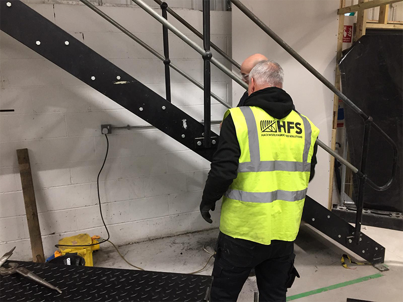 HFS Steel work showing a stair well replacement project from start to finish